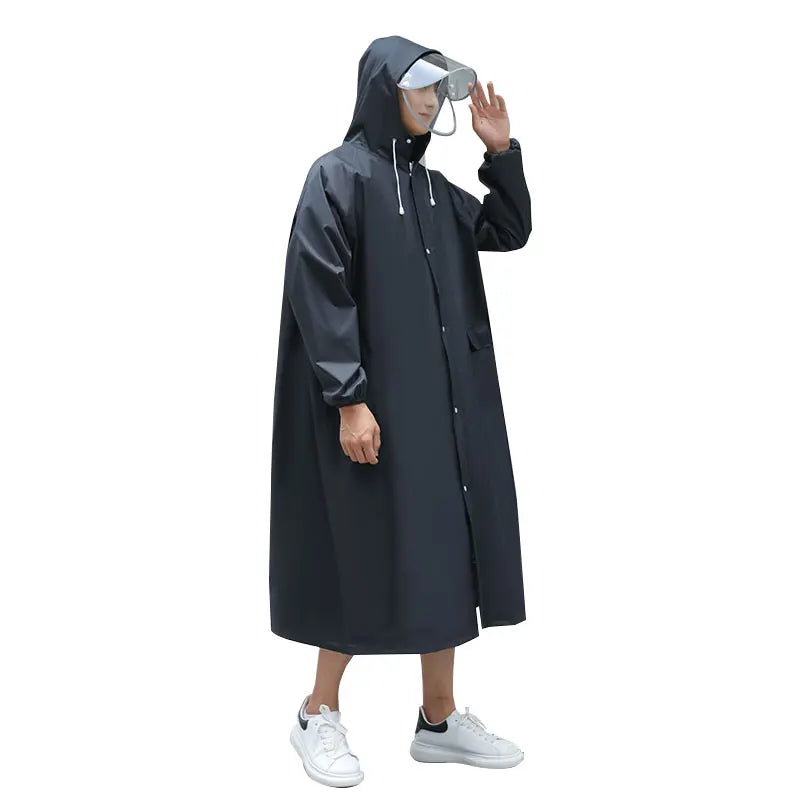Factory-Produced Long Full Body EVA Poncho Waterproof Disposable Bicycle Riding Raincoat Men Women Double Brim Raincoat Suit