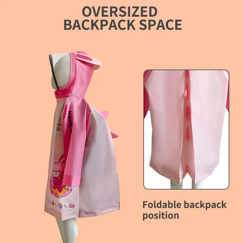 Cartooncustom Raincoat Rainproof EVA New Design Cute for School Camp Travel Rabbit Fashionable Heathy Waterproof Kids Durable