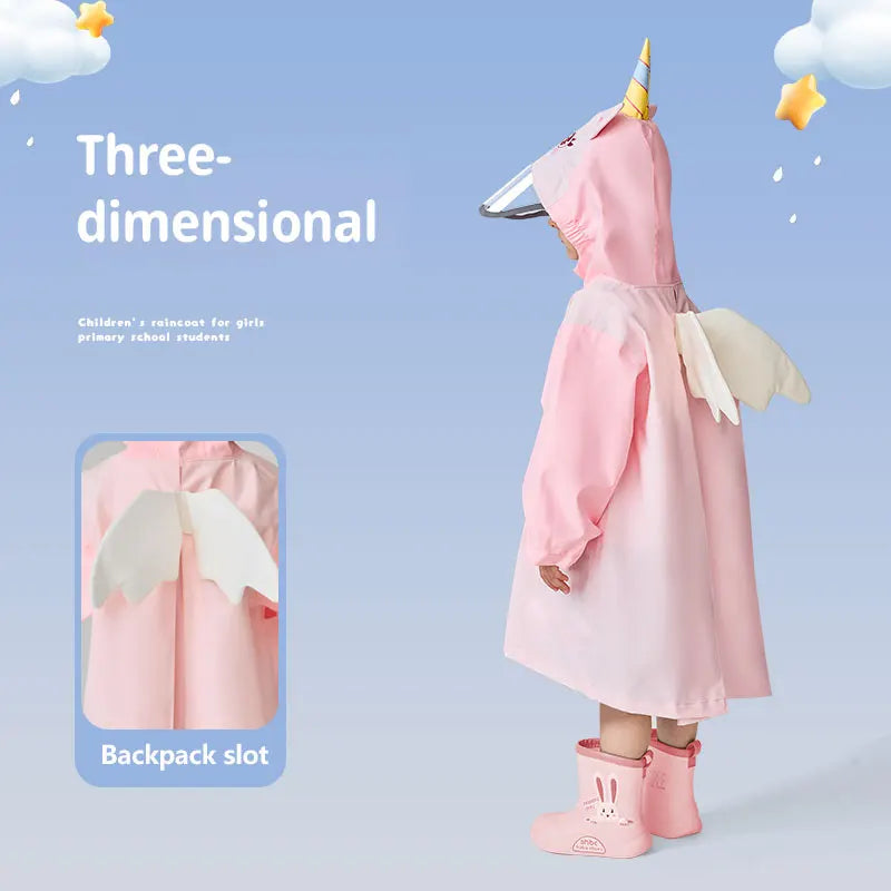 Kids Raincoat Cute Weather Shield Vibrant Red Purple Blue Yellow Polyester Pongee Waterproof Jacket for Rainy Day Adventures