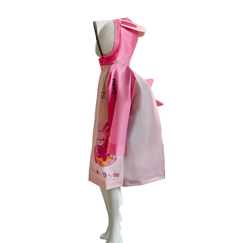 Cartooncustom Raincoat Rainproof EVA New Design Cute for School Camp Travel Rabbit Fashionable Heathy Waterproof Kids Durable