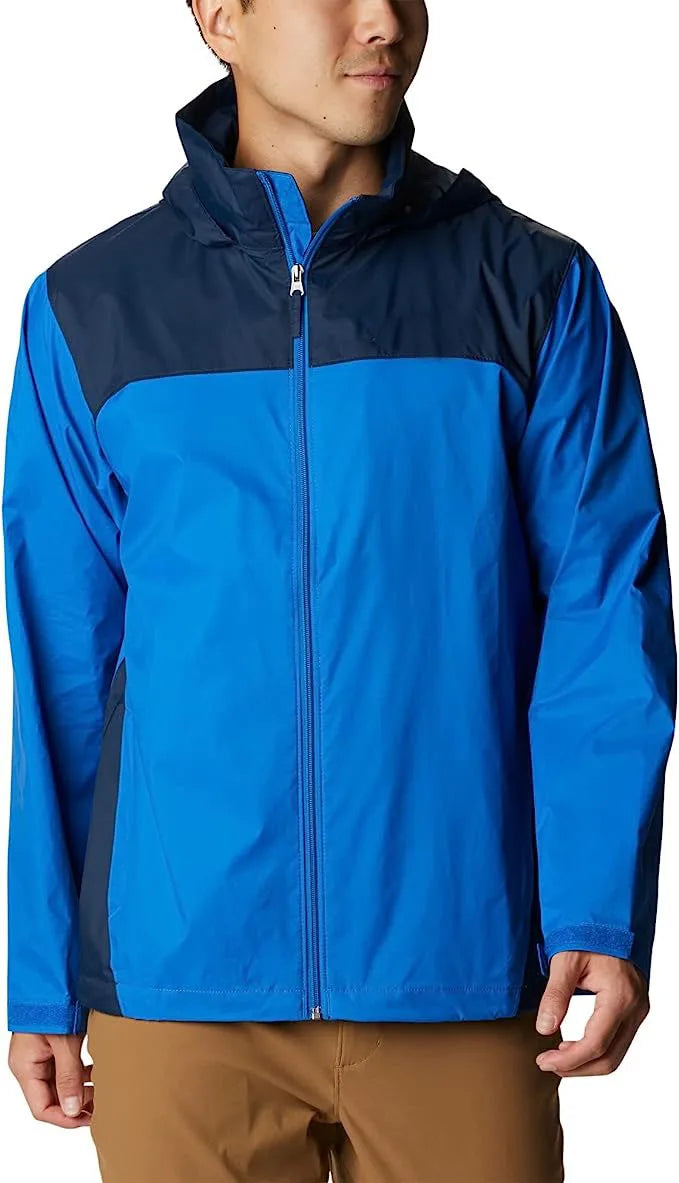 Men's Outdoor Rain Jacket Hood Waterproof Polyester Travel Hiking Fishing Motorcycle Logo Decoration Available XXL XXXL Sizes