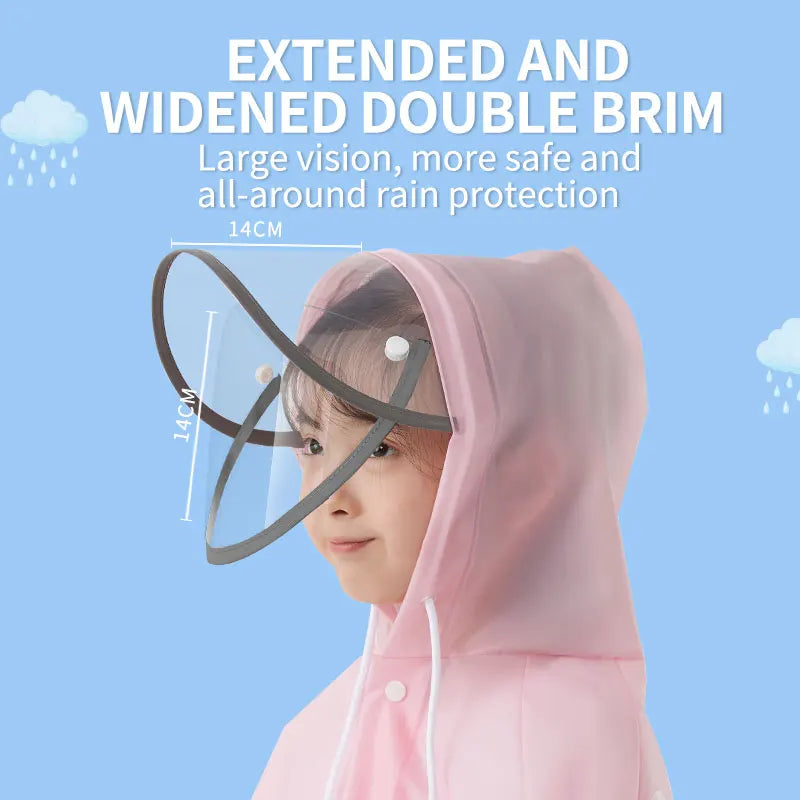 Hot Selling  Factory  Healthy Portable Custom logo Reusable Waterproof Cartoon Raincoat  Kids Children Raincoat Soft Material