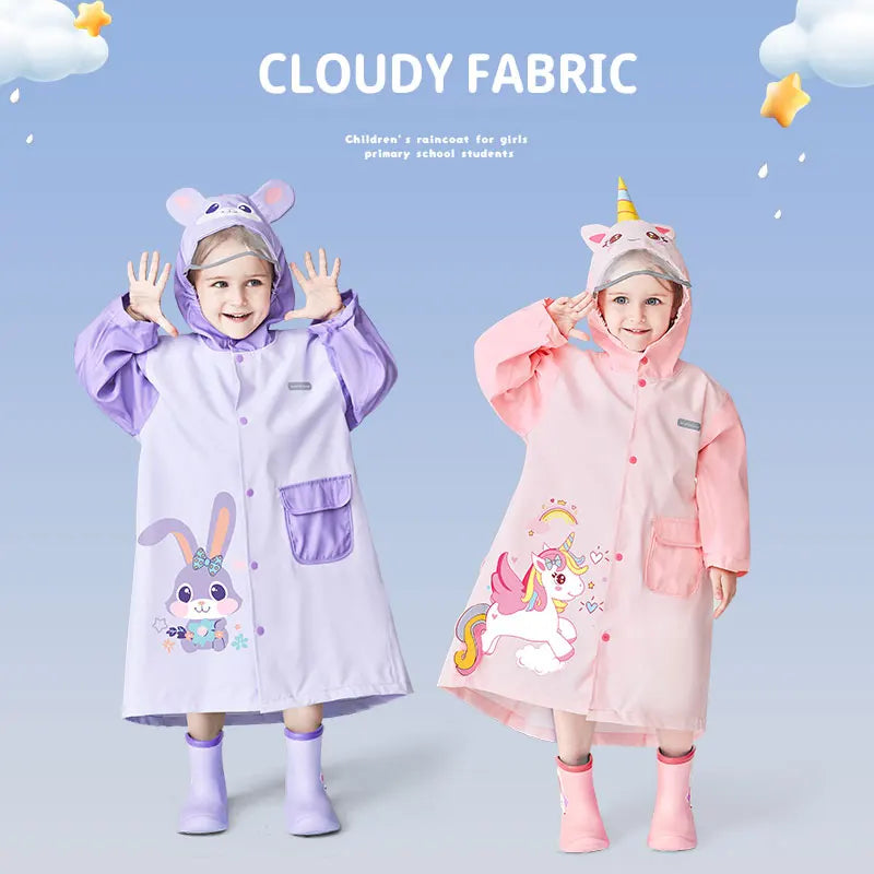 Kids Raincoat Cute Weather Shield Vibrant Red Purple Blue Yellow Polyester Pongee Waterproof Jacket for Rainy Day Adventures