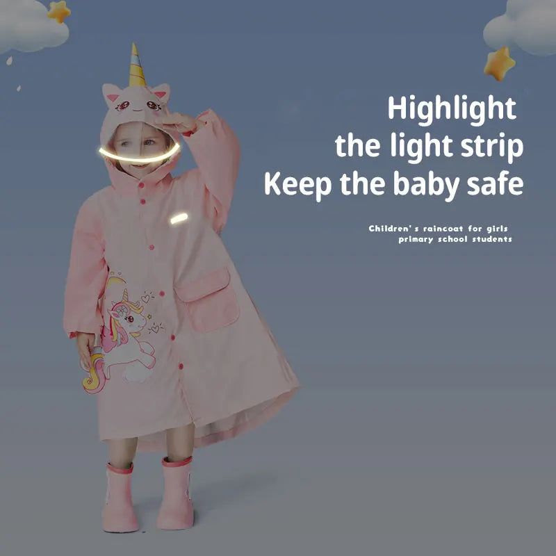 Kids Raincoat Cute Weather Shield Vibrant Red Purple Blue Yellow Polyester Pongee Waterproof Jacket for Rainy Day Adventures