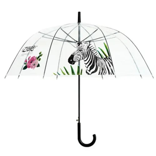 Automatic POE EVA Transparent Plastic Umbrella J Clear Dome Fully-Auto Folding Stretch Children's Parties Weddings Patio Use