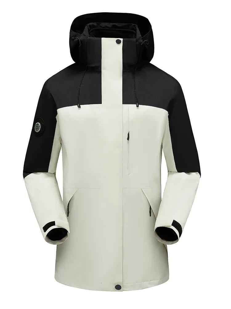 Coated Three-in-One Comfort Warm Winter Soft Shell Jacket Waterproof Windproof Outdoor Stand Collar Zipper Breathable