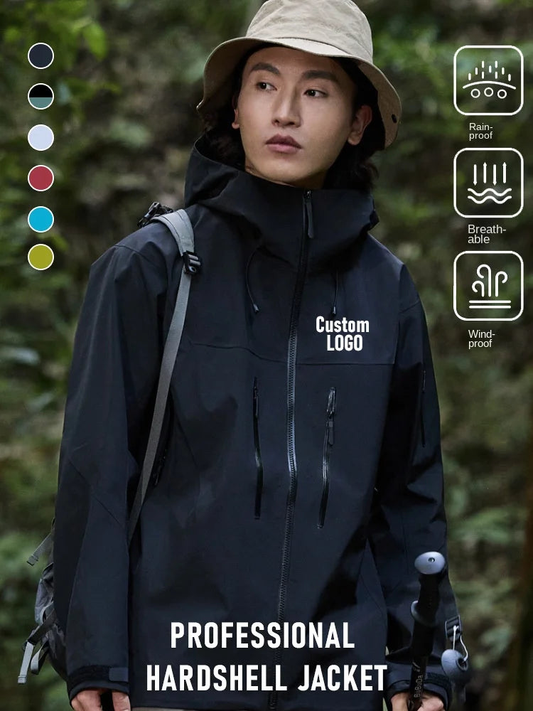 Outdoor Breathable, Breathable, Rainproof Jacket, Hard Shell Waterproof Couple's Outfit