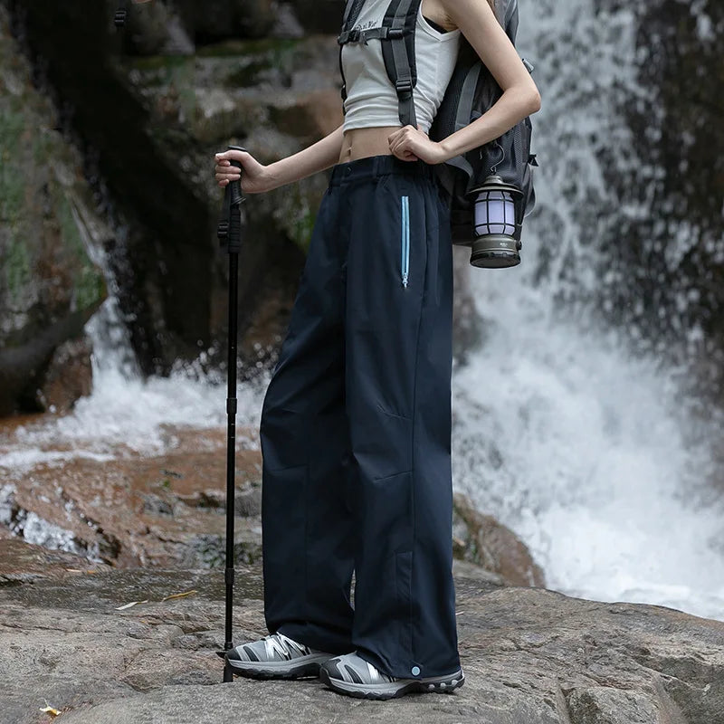 Women's Quick-Drying Climbing Pants High Waist Loose Fit Windproof Waterproof Sunscreen Casual Outdoor Sports Pants Fo Hiking