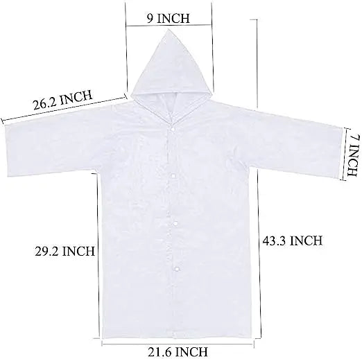 Waterproof Reusable EVA Rain Jacket 6-12 Year Olds XXL Lightweight Portable Clear Raincoat Logo Hood Hiking Toddler Boys Girls