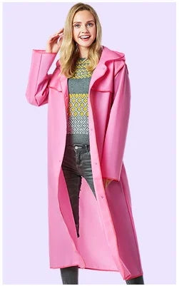 Unisex Adult EVA Rain Poncho Waterproof Long Rain Cape Colorful Hem Reusable Outdoor Jacket Hiking Featuring Custom Logo