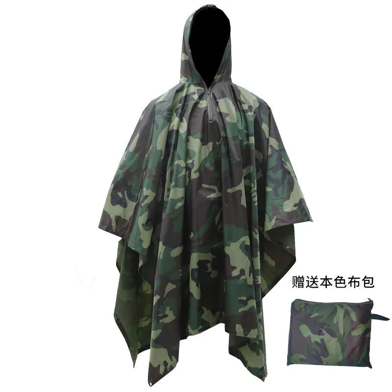 Three-in-One Multifunctional Cross-Border Cape Raincoat Stand Canopy Mat Poncho Thin for Mountaineering Hiking Factory Direct