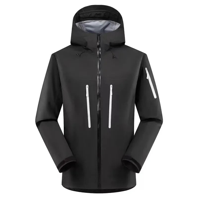 Wholesale Polyester Outdoor Windbreaker Jacket Breathable Men's Rain Coats Custom Printed Windproof Hooded Rain Jacket for Men