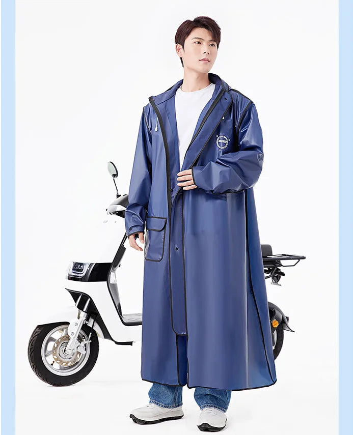 Adult Raincoat Full Body Rainstorm Proof Men's and Women's Lengthened Thickened Single Rider Hiking Poncho
