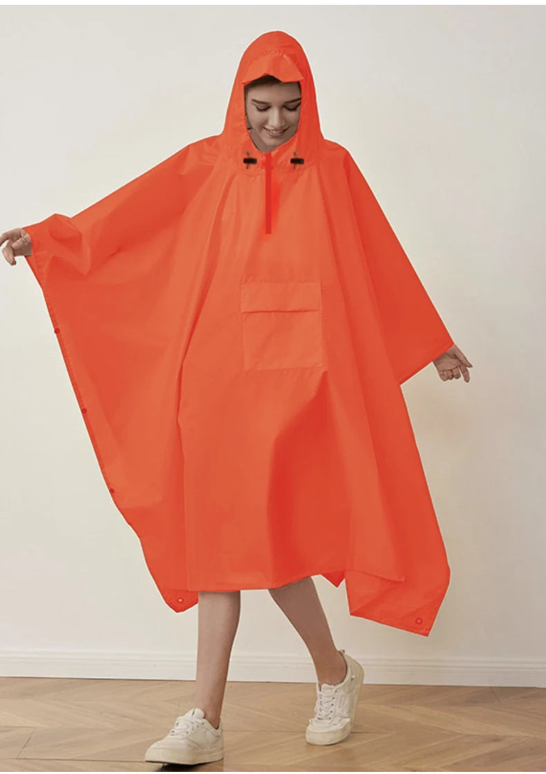 Simple Style Multi-Function Outdoor Cloak for Rain Hiking Mountain Climbing Camping Riding Fishing Half Zipper Pocket for All