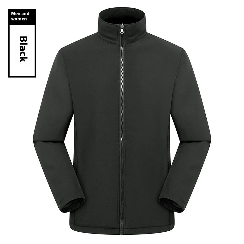 Men's Women's Outdoor Stand Cardigan Jacket Soft Shell Waterproof Windproof for Autumn Winter Sports Casual Plus Size Zipper
