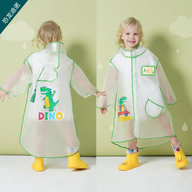 Small Dinosaur Cartoon Raincoat for Primary School & Kindergarten Kids EVA & PU Material Wholesale for Boys & Girls