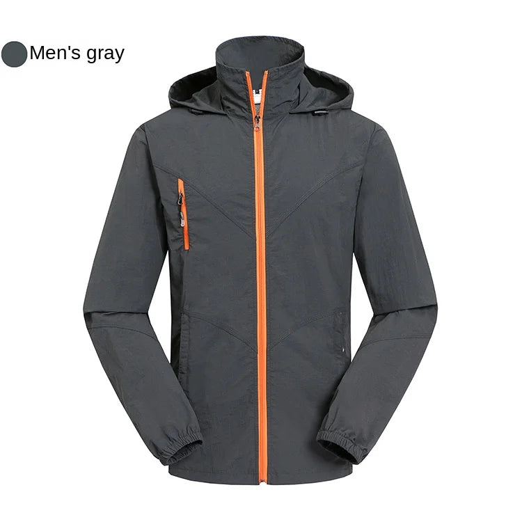 Outdoor Coated Stand Collar Zipper Quick-drying Breathable Motorcycle Jacket Unisex Summer Long Sleeve Loose Fit 100% Polyester