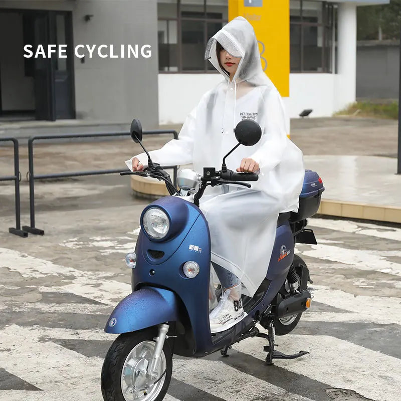 Hot Selling Factory Supply Women's Waterproof Rain Jacket High Quality EVA Printed Reusable Hooded Raincoat for Travel Cycling