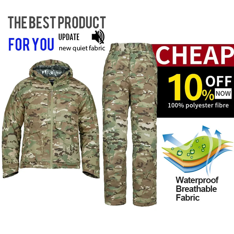 Wholesale Men's Snow Ski Jacket Camo Tactical Warm Jacket Waterproof Hooded Coat Windproof Winter Parka Camouflage Uniform