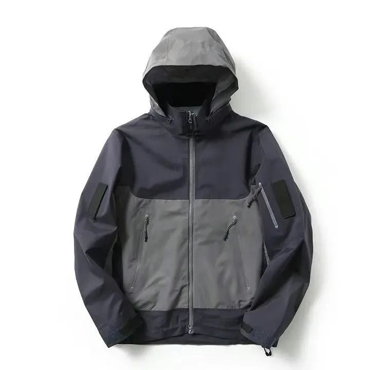 Outdoor Casual Hooded Jacket for Men Women Windproof Water-Resistant Lightweight Hard Shell Fashion Jacket