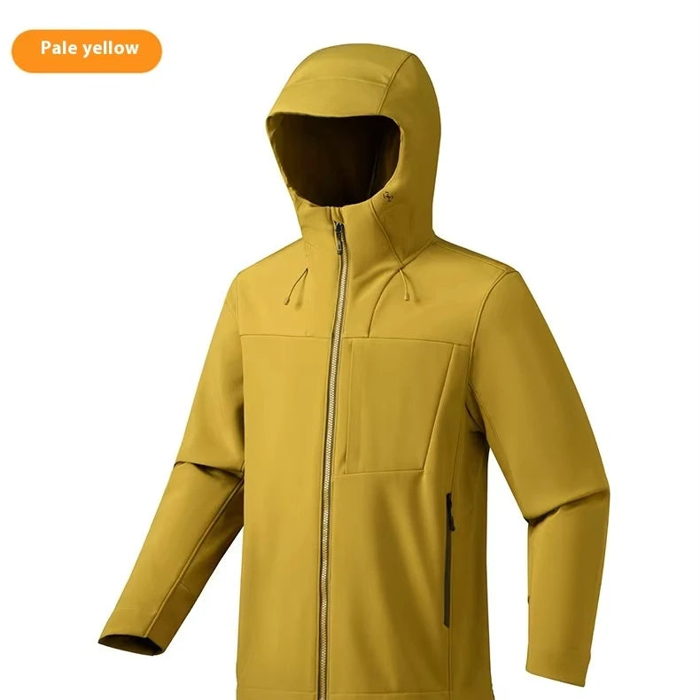Men's Lightweight Stand Rain Jacket for Autumn Spring Breathable Hard Shell Coat Windproof 3D Embroidery Logo Zipper Print