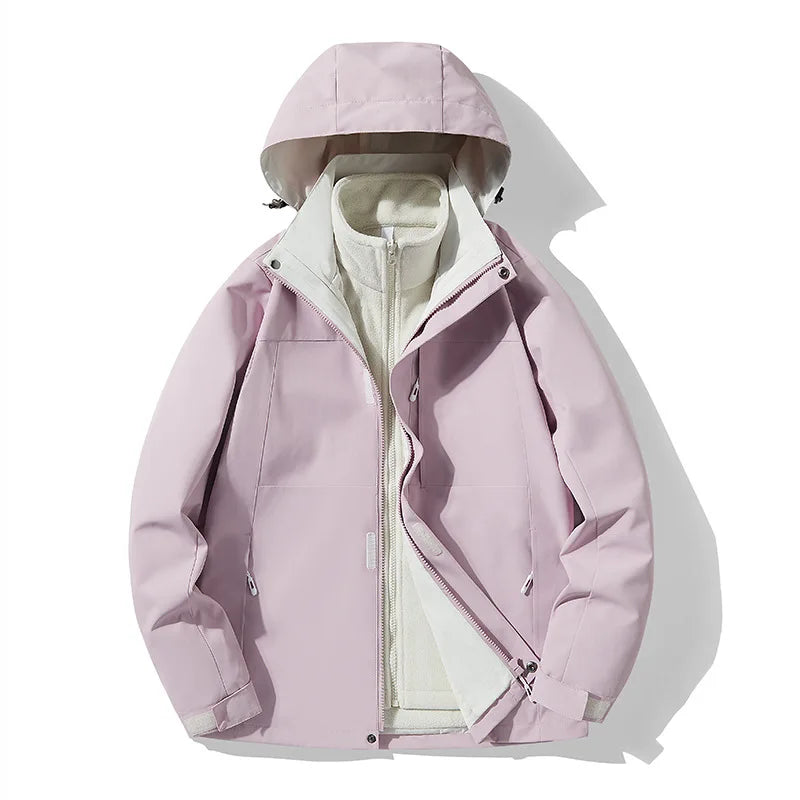 Unisex Waterproof Hard Shell Outdoor Windbreaker Jacket Breathable for Windproof Solid Color Hood Zipper Thin Oversized