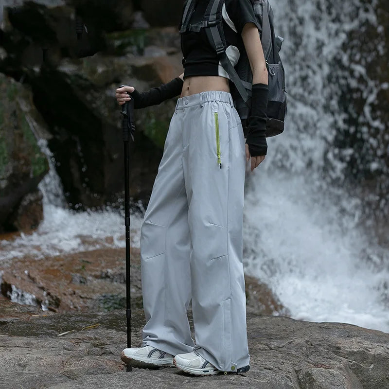 Women's High Waist Quick-Drying Breathable Climbing Pants-Thin Windproof Waterproof Casual Outdoor Sports Pants for Hiking