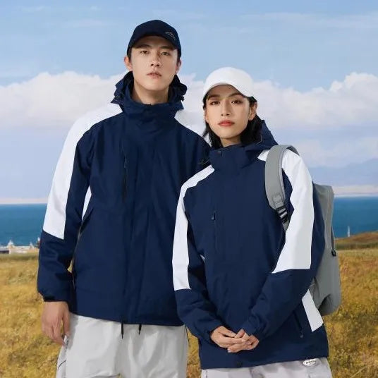 3XL Outdoor Winter Work Jacket Zipper Closure Waterproof Windproof Breathable Solid Pattern Logo Removable Padded Button