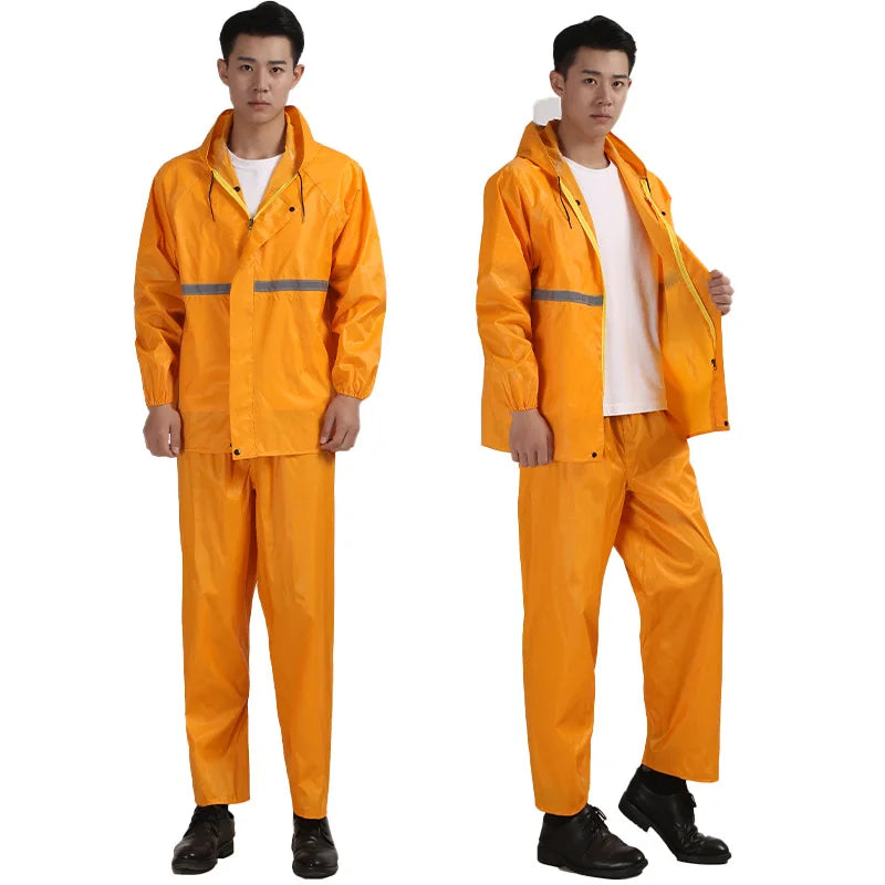 Custom XXL Waterproof Oxford Cloth Reflective Adult Raincoat Hot Selling Wholesale From Factory Supply for Travel Outdoors