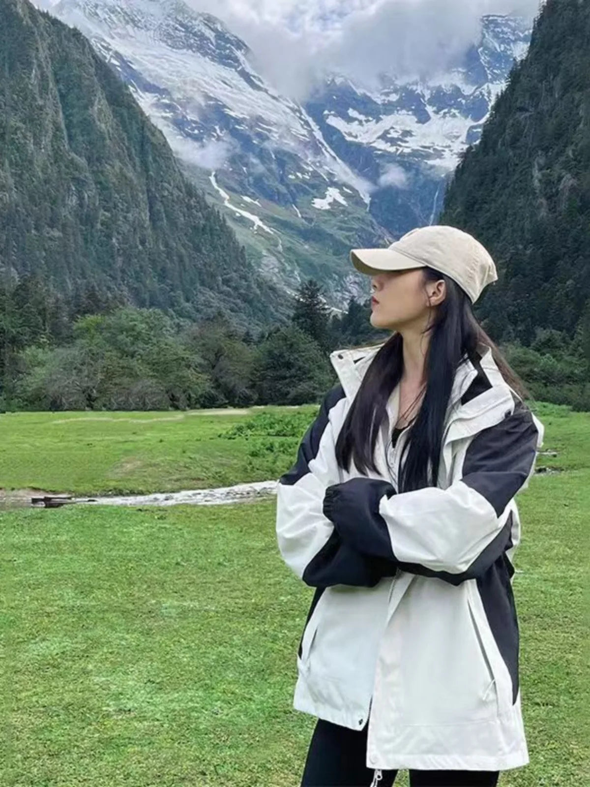 Unisex Mountain Style Three-in-One Detachable Windproof Waterproof Stand Collar Zipper Thin Outdoor Coat Autumn Winter Jacket