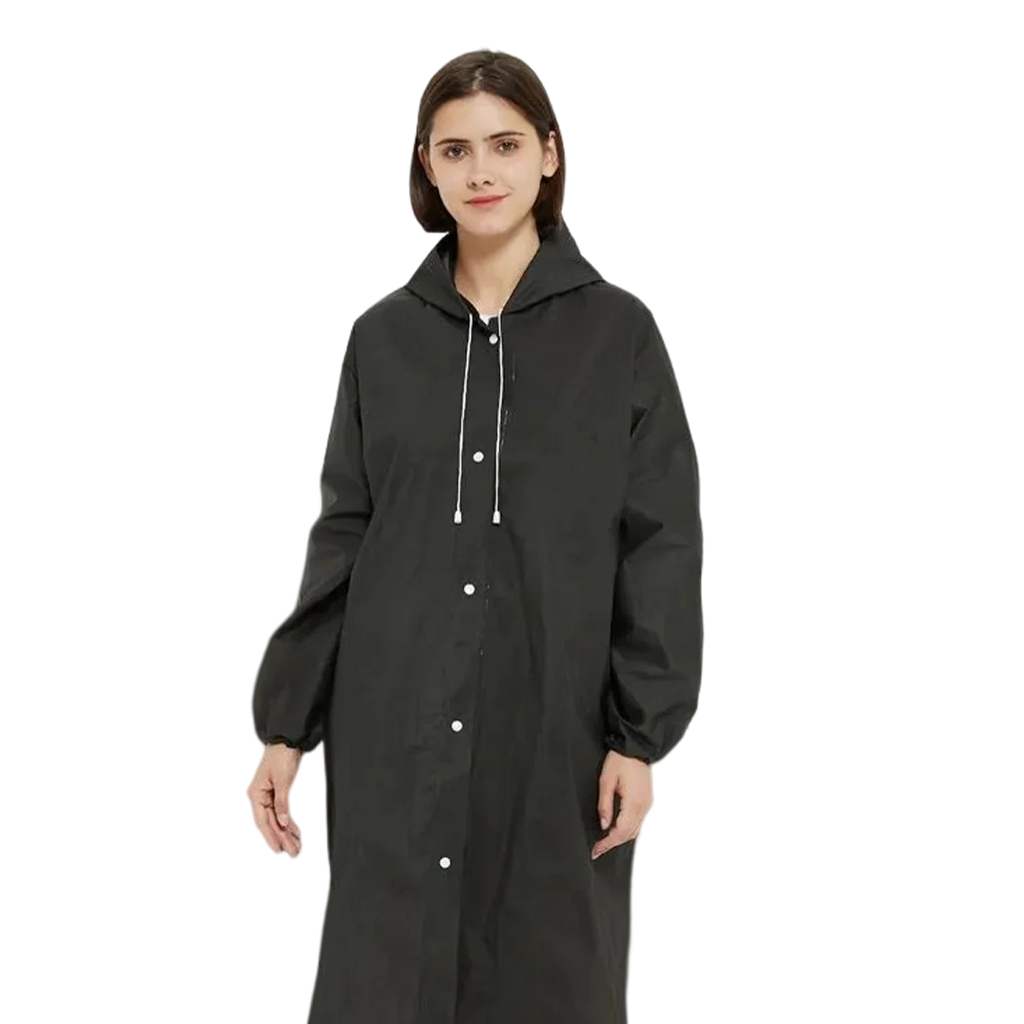 Portable Adult Travel EVA Raincoat Waterproof Long Full-Body Poncho Outdoor Thickened Non-Disposable One Pocket Rainwear Rainy