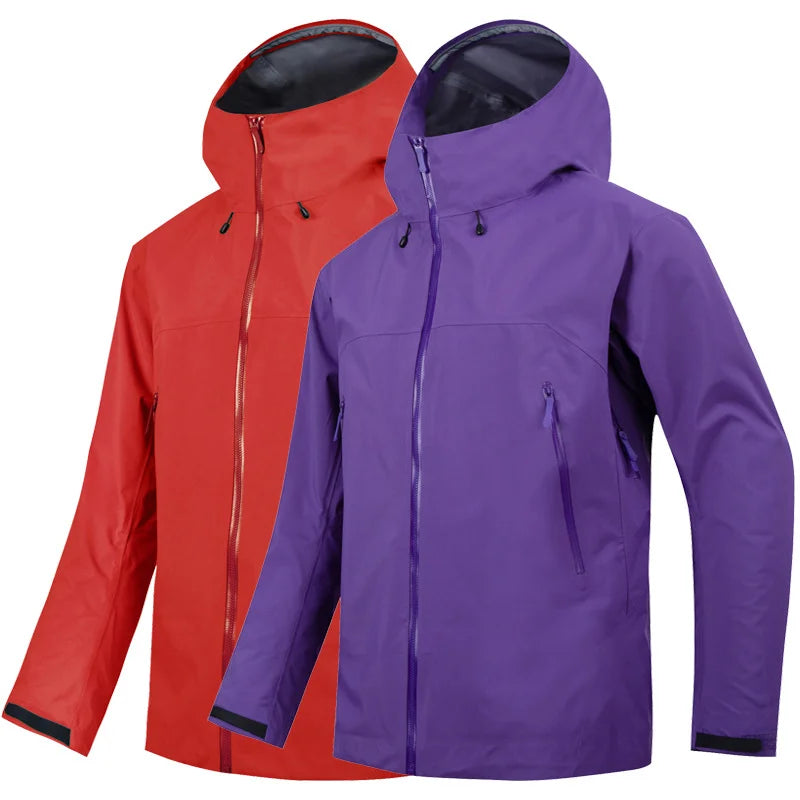 Men's Waterproof Windbreaker Jacket Seams Taped Three-in-One Raincoat for Women Men Outdoor Sports Hiking Mountaineering Riding