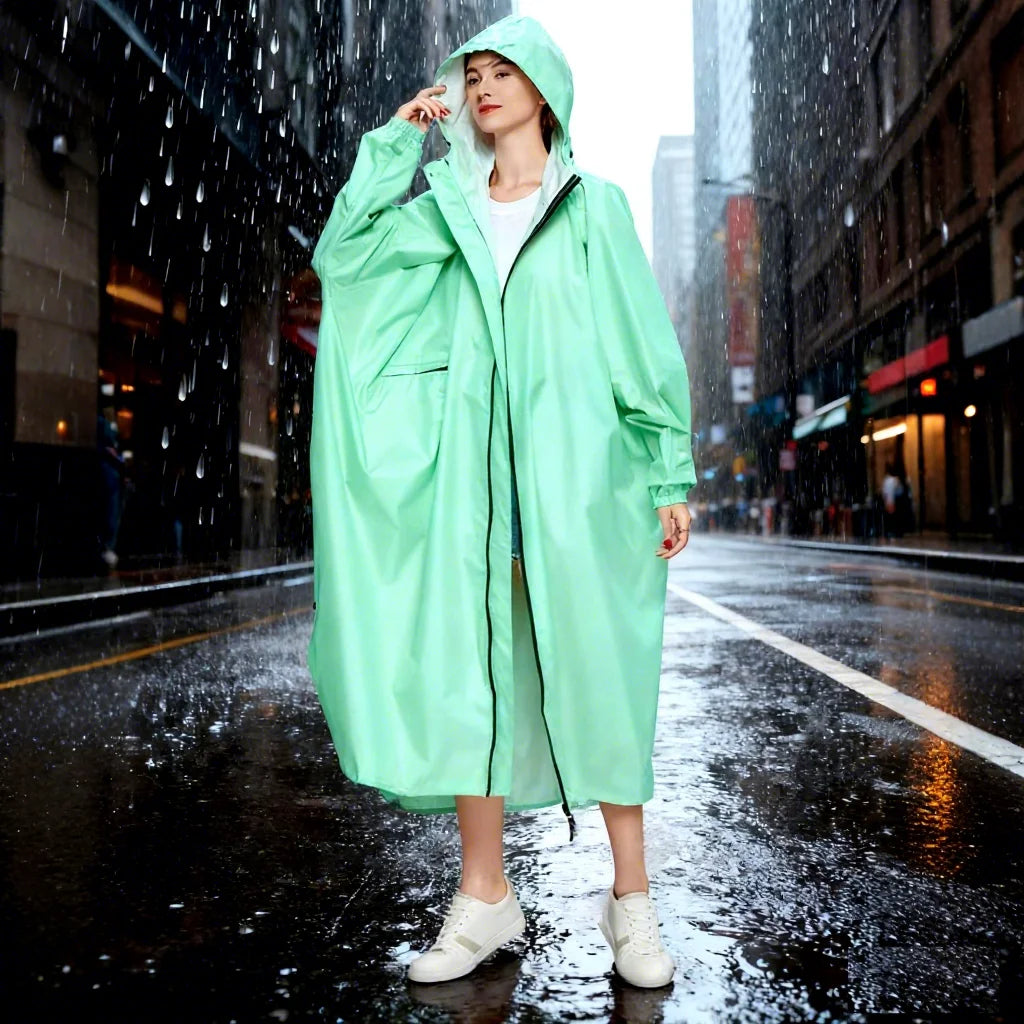Adult Durable Breathable Windproof Lightweight Reusable Waterproof Foldable Fashion Raincoat for Cycling Hiking Outdoor Girls