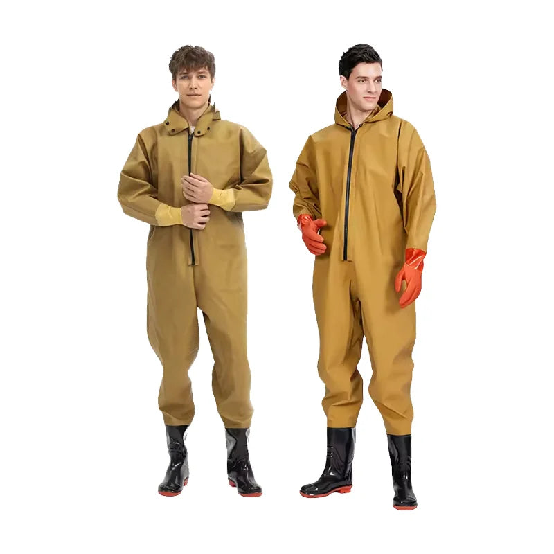 High Quality Full Body PVC Rubber Waterproof  Waders Adult Breathable Waist Wader Plus Size Fishing Waders Pants