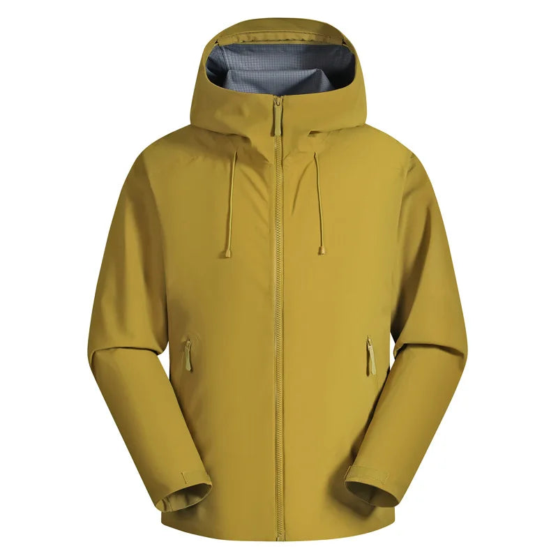 High Quality Waterproof Hooded Zipper Closure Windbreaker Jacket XL/3XL Stand Windproof Breathable for Winter Outdoor Raincoat