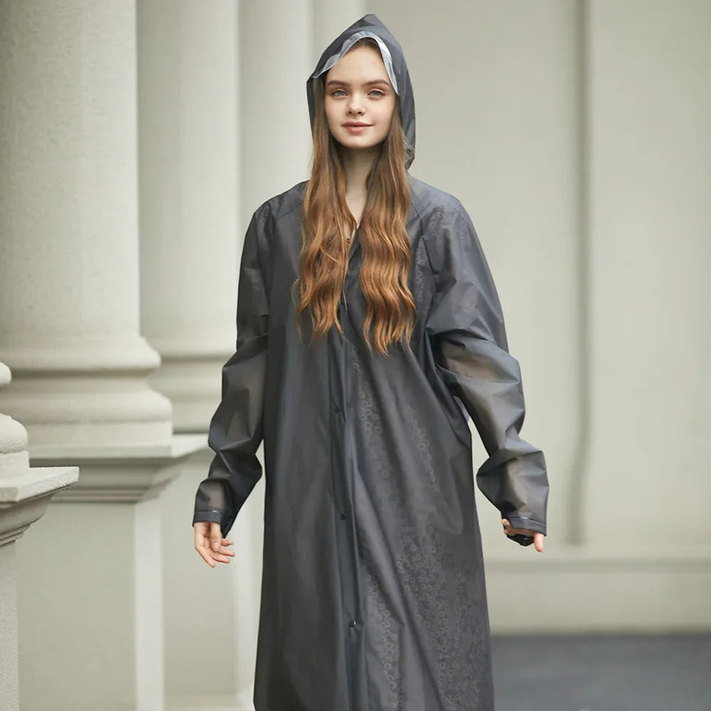 Adult Oversized Waterproof Raincoat With Backpack Long Thickened Poncho for Hiking Tours Windproof Breathable Soft Jacket Hood