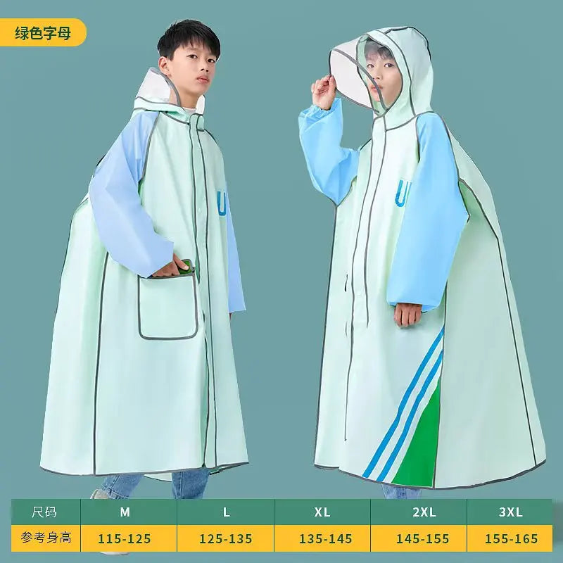 Waterproof EVA Children's Raincoat, Suitable for Primary and Secondary School Students to Go to School and Travel Outdoors