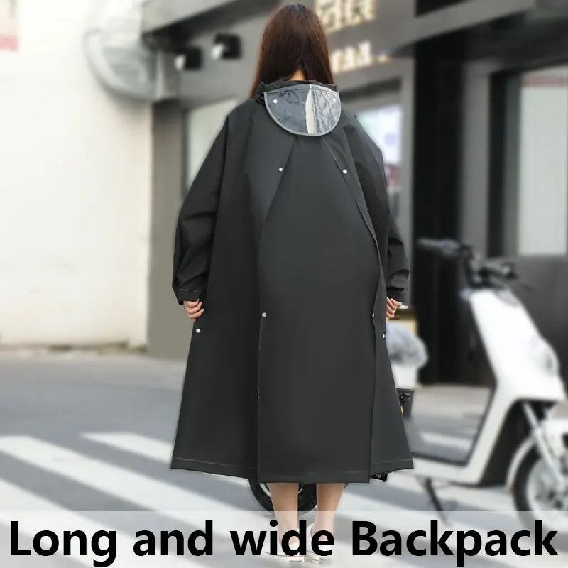 New Style TPU Healthy Soft Reusable Adult Trench Rain Wear  Impermeables Para Lluvia for Women Men Outdoors Hiking Travel