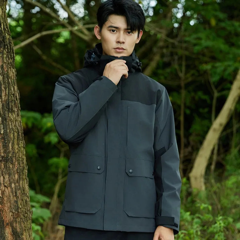 Charge Clothing Three-in-one Men's Women's Autumn Winter Jacket Detachable Liner Outdoor Waterproof Coated Wool Soft Two-piece