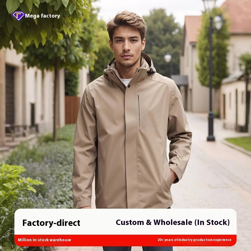 Women's Men's Autumn Winter Clothing Factory Wholesale Removable Two-Piece Fleece Liner Stand Printed Embroidered Logo