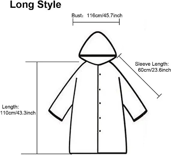 Tik Tok Outdoors EVA Transparent Raincoat Girls Long Rain Coat Poncho Fashion Waterproof Women Raincoat With Belt