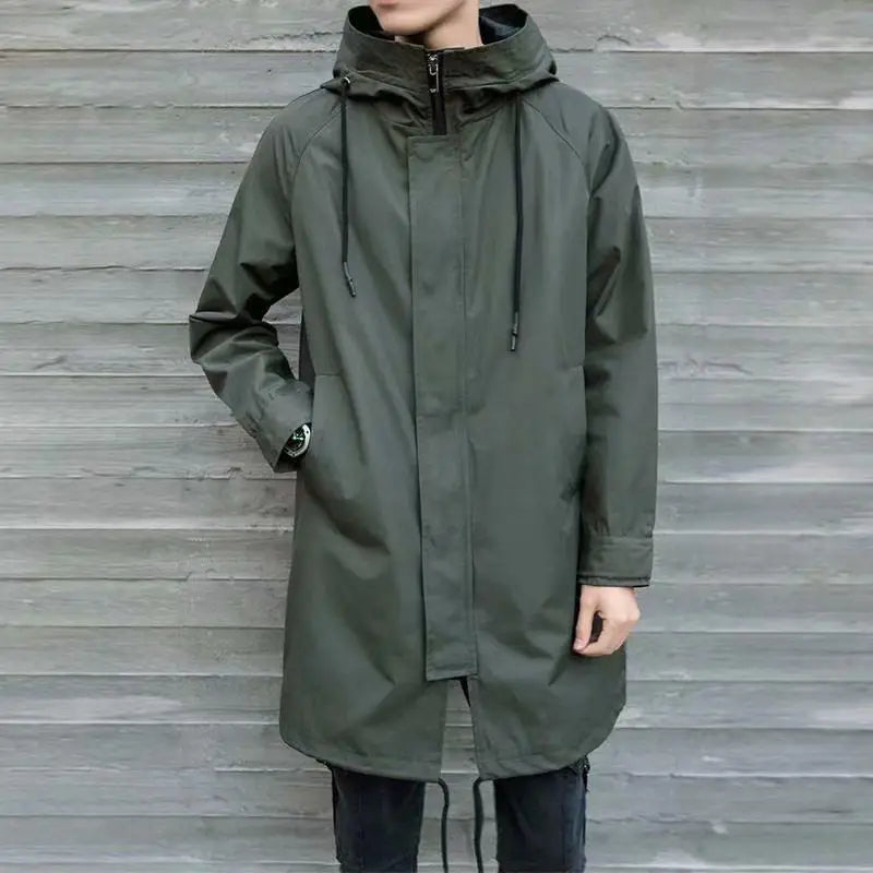Men's Waterproof Hooded for for Camping Motorcycle & Tour Outdoor Activities XL Casual Long Windbreaker