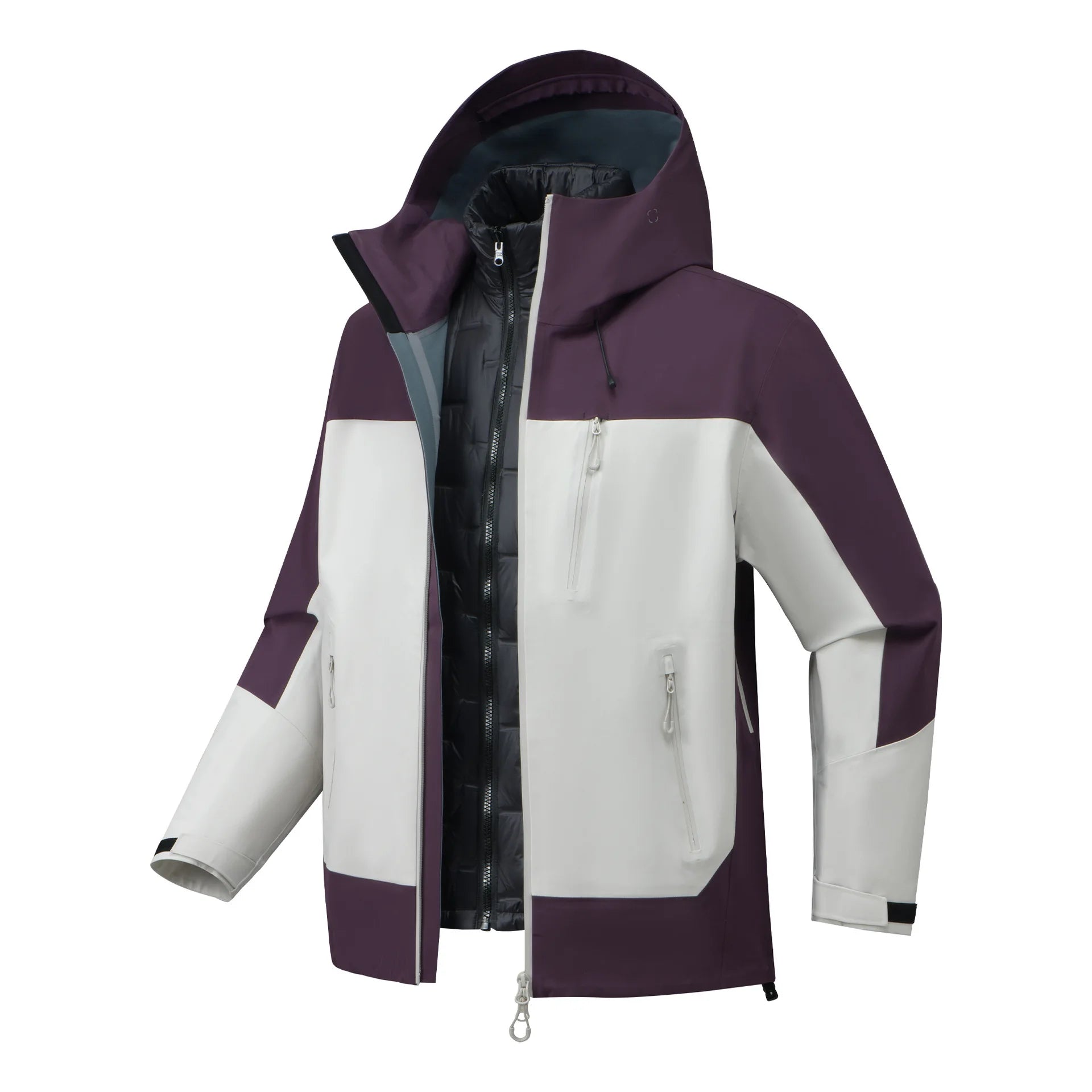 Lightweight Windproof Waterproof Hard-Shell Jacket for Outdoor Sports Men Women's Winter Mountaineering Stand Zipper Taped Seams