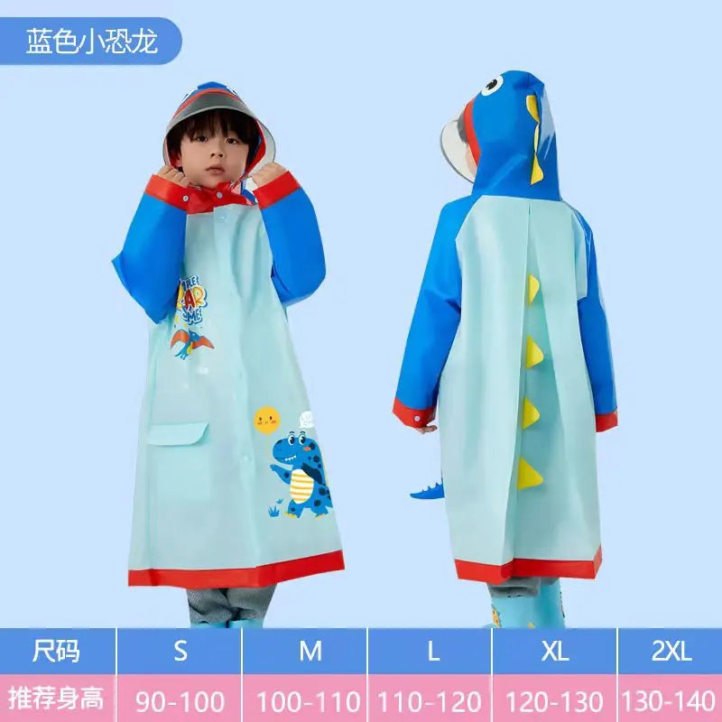 Wholesale Cartoon Eva Children's Waterproof Raincoat Schoolbag Thick Student Raincoat for Outdoor Use Non-Disposable for Girls