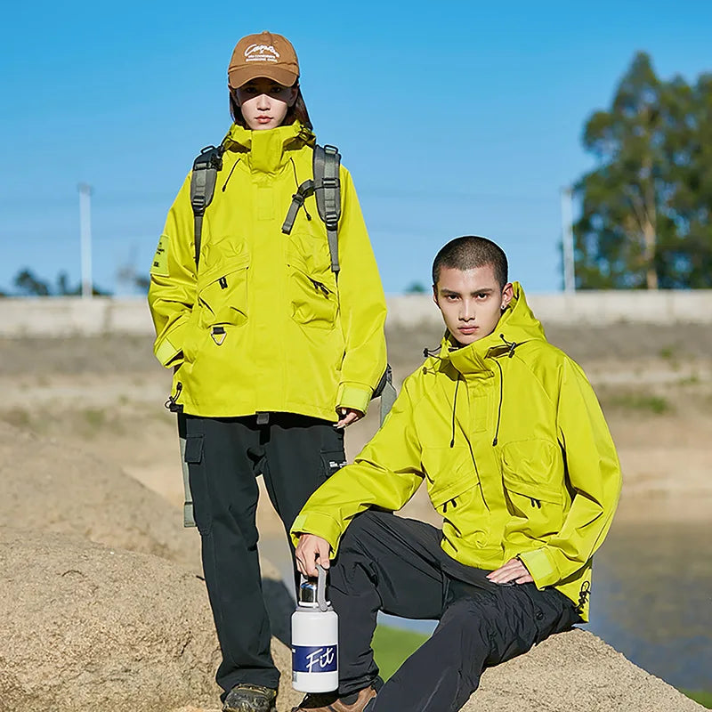 Autumn New Style Waterproof Windproof 100% Polyester Fleece Jacket Hooded Couple Outdoor Workwear Mountaineering Unisex