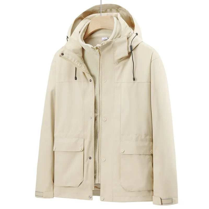 Men's Women's High Three-in-One Outdoor Diving Suit Windproof Waterproof Nylon Raincoat Travel Rain Featuring Polyester Logo