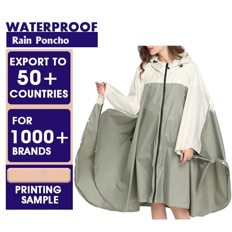 Factory Direct Sales 3in1 Polyester Material Hooded Long Poncho Raincoat Long Raincoats for Men Heavy Duty Rain Coat Raincoat