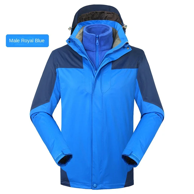High-End Waterproof Warm-keeping Outdoor Sports Jacket Women's Fleece-Lined Long-Sleeved Autumn Winter Ski Suit Mountaineering