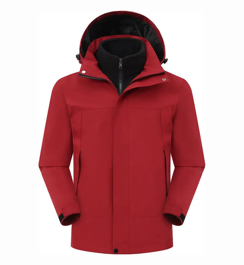 Custom Unisex Detachable Waterproof Winter Soft Shell Stand Collar Breathable Zipper Jacket Windproof Warm Ski Gear XL 3XL