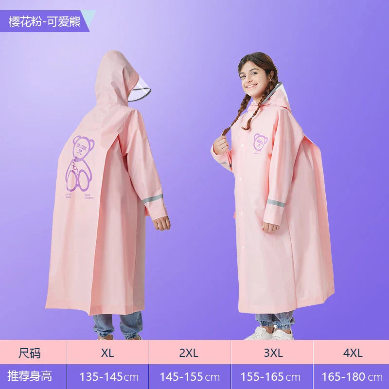 Factory  High Quality Thickened EVA Waterproof Kids Poncho Cartoon Rain Coat for School Children
